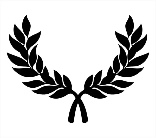 Kazanana Laurel çelengi. Siyah ve beyaz vektör resmi