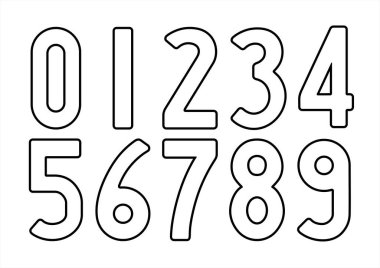 Siyah çizgili beyaz sayılar