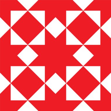 Yıldızlar, üçgenler, kareler ve oklarla kırmızı ve beyaz geometrik süslemeler