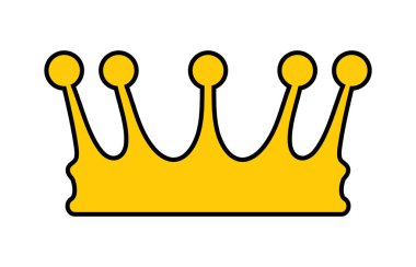 Beyaz zemin üzerinde altın sarısı taç