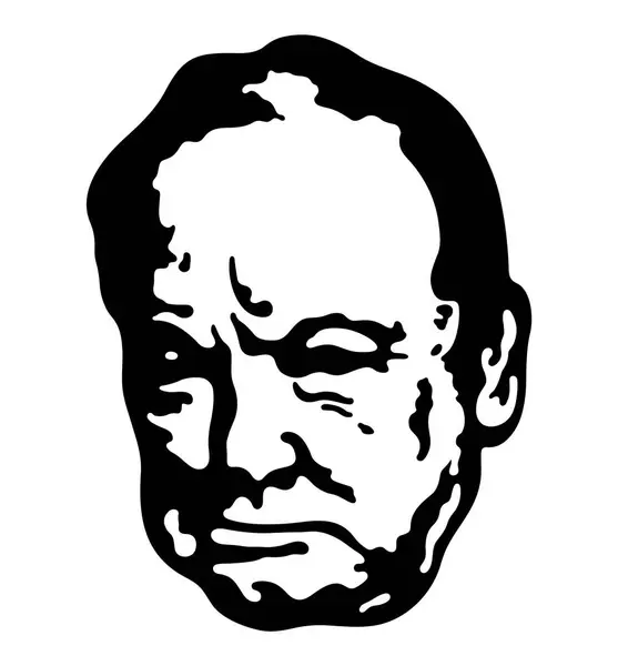 Winston Churchill siyah beyaz portre