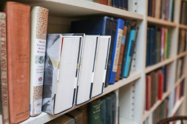 Kütüphanede bir yığın kitap