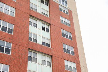 modern brick building in the city