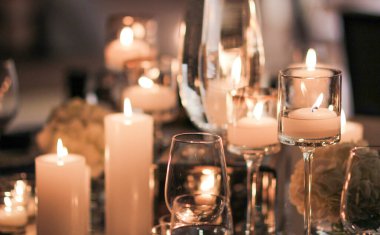 Düğün masa mumlar ile