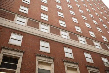 New York City, ABD - 12 Eylül 22: 17: New York 'taki Manhattan' ın tarihi binasının cephesi