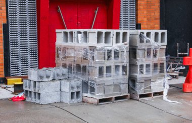 kırmızı tuğlalı beton karıştırıcı blokları