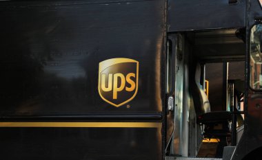 A.B.D. Express dağıtım şirketinin logosunu kapatın.