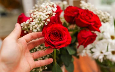 Güzel bir buket kırmızı gül