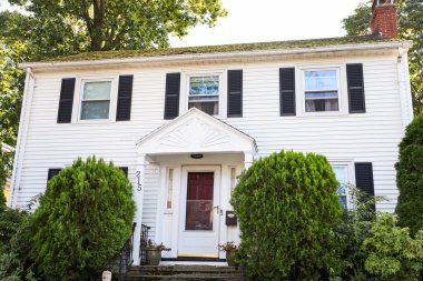 New York, ABD - 14 Eylül, 22 0 18: Manhattan şehir merkezindeki tarihi ev.