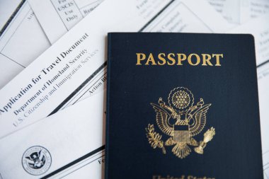 Amerikan bayrağıyla eyalet pasaportu