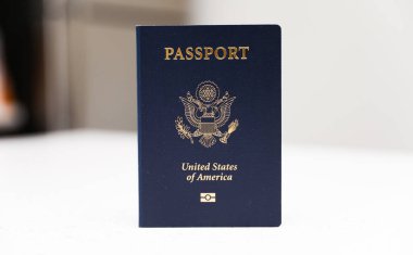 Beyaz arka planda New York Amerika pasaportu