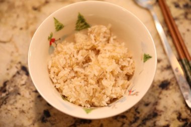 rice and chicken in a bowl