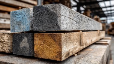 Depoda bir yığın tahta var..