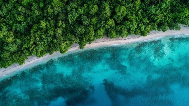 top view of tropical sea and blue water