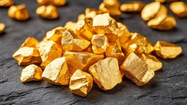 gold bars on dark background. 3 d rendering