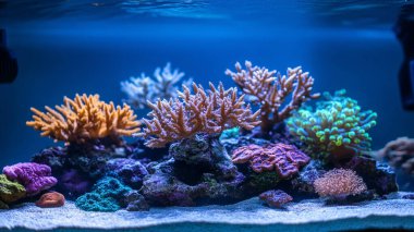 Akvaryumdaki renkli mercanlar
