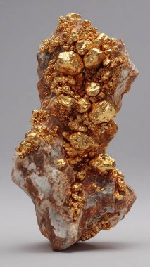 Değerli taşları olan altın külçeler