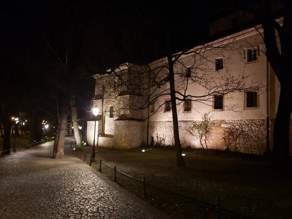 Cracow Poland Planty Green Space Old Town Night Dominican Sisters — Stock Photo, Image