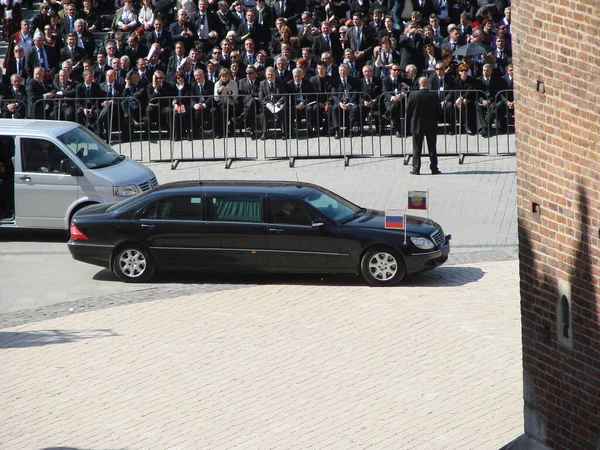 Presidente Russo Medvediev Funeral Presidente Polonês Lech Kaczynski Que Morreu — Fotografia de Stock