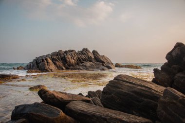 Okyanustaki tepeler ve deniz yosunu yolu