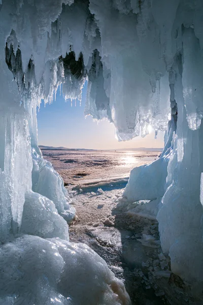 Lód Zimowego Jeziora Baikal — Zdjęcie stockowe