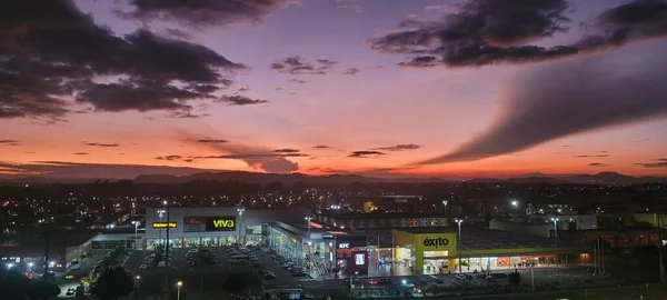 stock image Appartment View to the South of Bogota. Nice sunset.