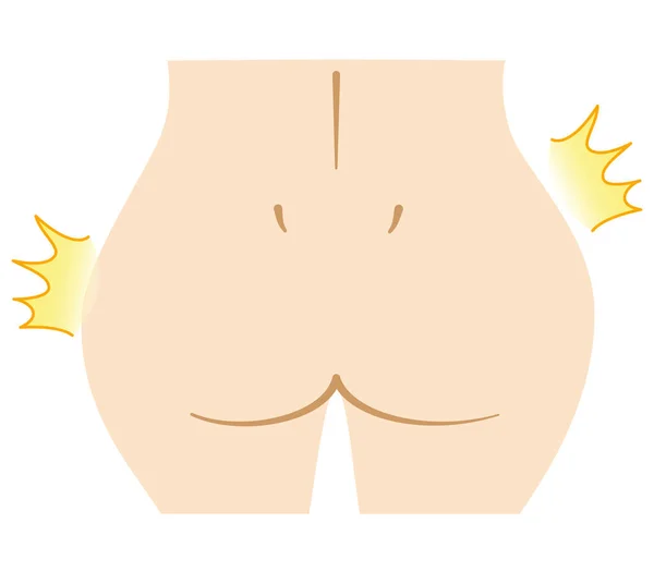 Clip Art Woman Buttock Beauty Aesthetic — Stock Vector