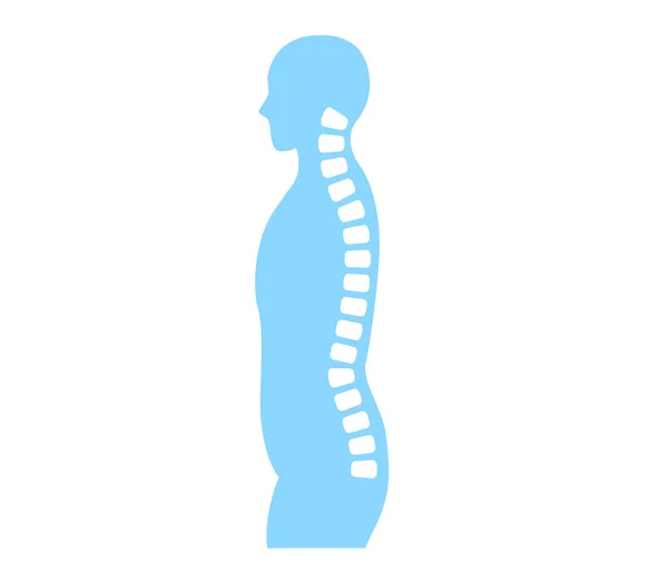 Sideways Human Body Silhouette Spine — Stock Vector
