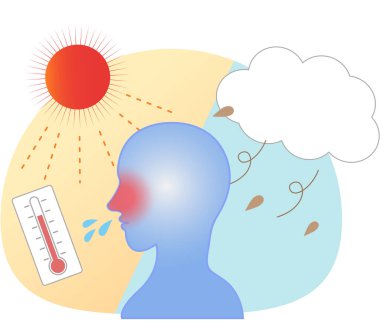 Mevsimlerin değişimi sırasında soğuk hava nedeniyle hastalanan insanlar..
