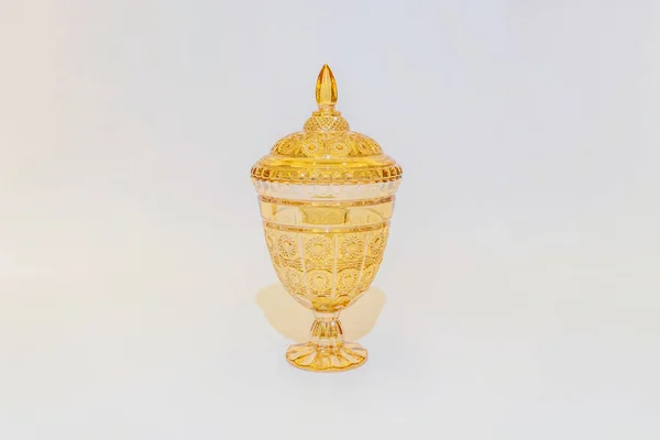 stock image The Gold Crystal Jar Set offers an elegant storage solution for your home.