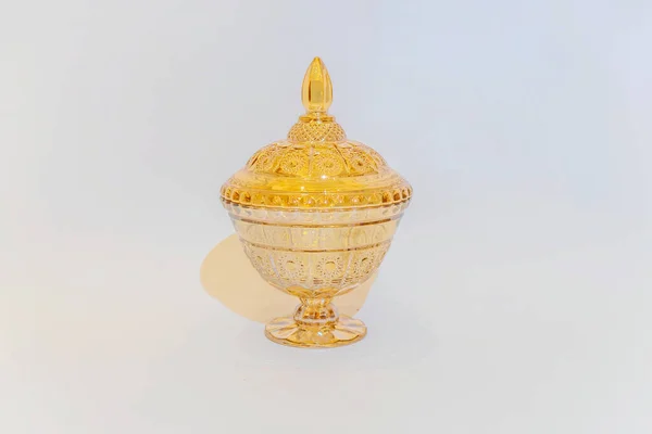 stock image The Gold Crystal Jar Set offers an elegant storage solution for your home.