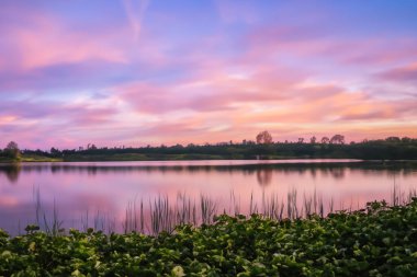 Huzurlu Pastel Gökyüzü ve Göl Arkaplanı Huzurun Güzel Bir Harmanı