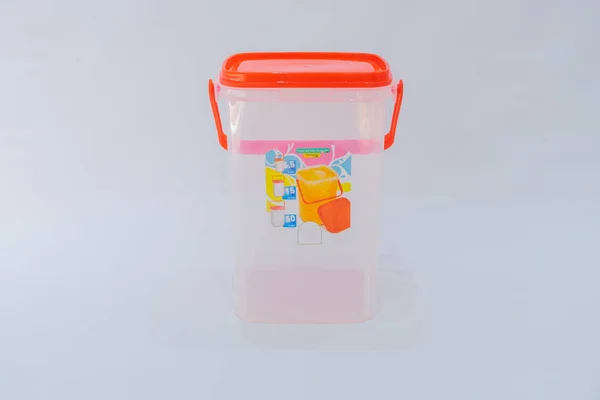 Veelzijdige Cilinder Kunststof Container Met Veilig Deksel Ultieme Multifunctionele Opslagoplossing — Stockfoto