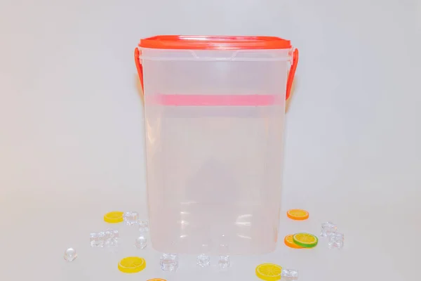 Versatile Cylinder Plastic Container Secure Lid Ultimate Multipurpose Storage Solution — Stock Photo, Image