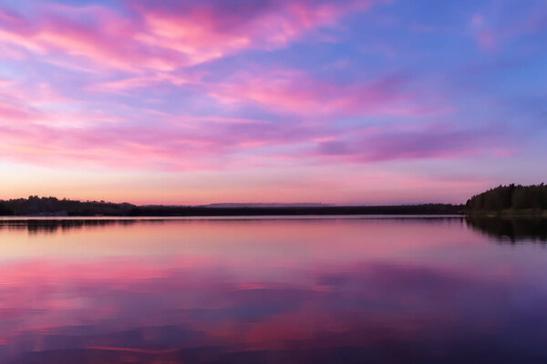 Ciel Pastel Serein Fond Lac Beau Mélange Tranquillité — Photo