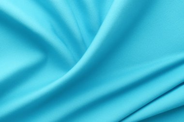 blue silk fabric texture, background, close up