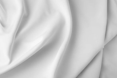 white silk fabric, abstract background for your design, 3 d illustration, rendering.