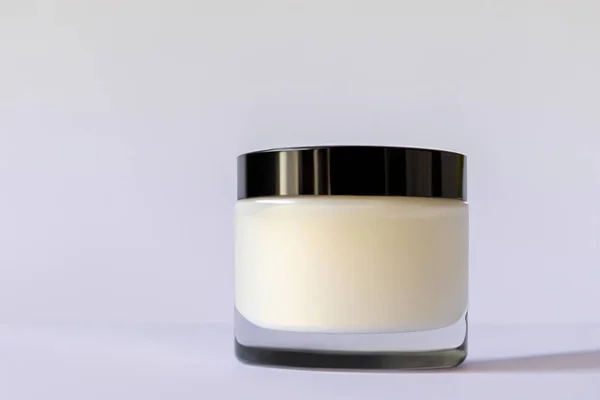 Jar Cosmetic Cream Isolated Gray Background — Stock Photo, Image