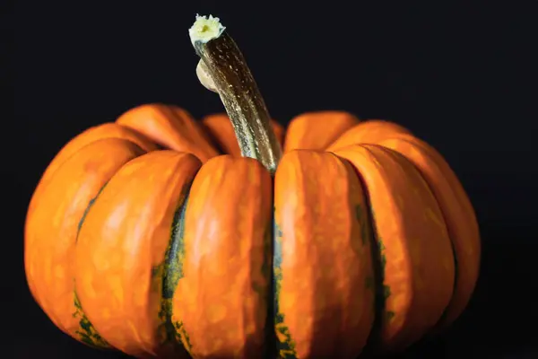 Abóbora Halloween Isolado Fundo Preto — Fotografia de Stock