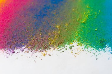 Holi festivali için renkli gökkuşağı tozu yakın çekim