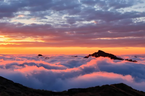 Sonnenuntergang Über Den Bergen Morgen — Stockfoto