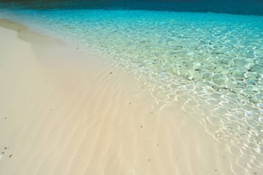 Deniz ve kumlu güzel tropikal plaj. maldivler
