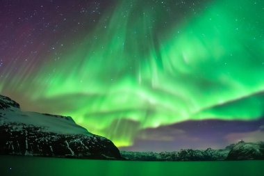 Kuzey Norveç, Aurora Borealis 'te kuzey ışıkları