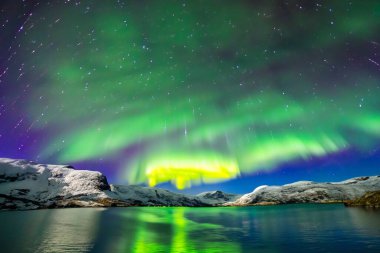 northern lights in norway clipart