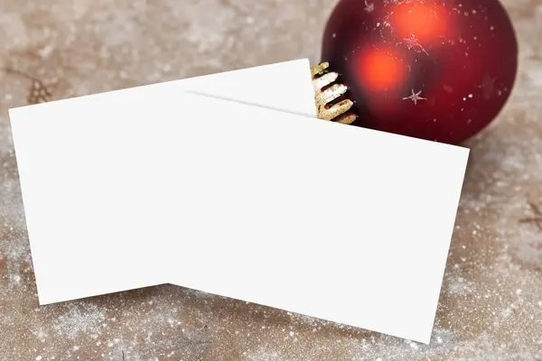 christmas greeting card. christmas decorations. blank card on a white background