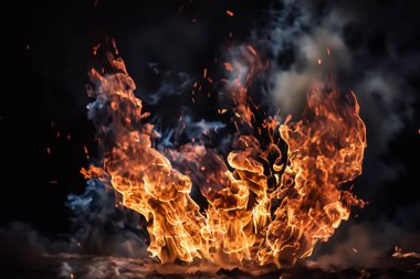 kıvılcım ile alevler ateş