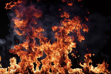 alevler siyah arkaplanda