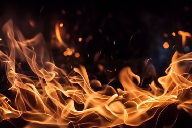 Şöminede yangın var.