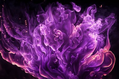 Mor soyut arkaplan dumanı. dijital illüstrasyon, 3 boyutlu görüntüleme