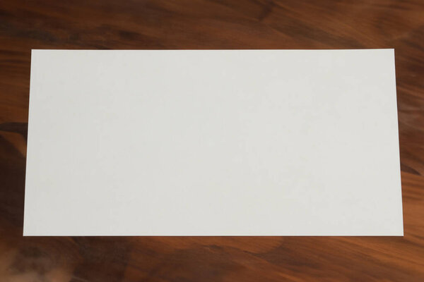 blank card on wood background